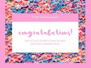 congrats, wishing, wishes, Pink Congratulations Friend Gift Card Template