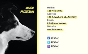 Animal Protection Organization Business Card