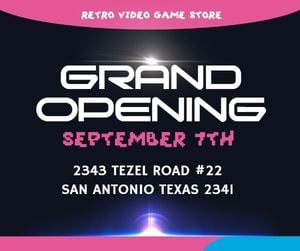 video game, games, gaimg, Pink And Blue Game Store Opening Facebook Post Template