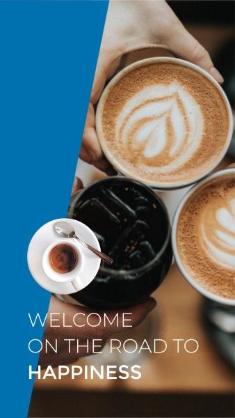 brand building, photo, cafe, Blue Coffee Drink Branding  Instagram Story Template