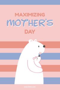 polar bear, greeting, celebration, Bear mother's day Pinterest Post Template
