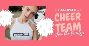 Pink Cheerleader Team Club Facebook Event Cover