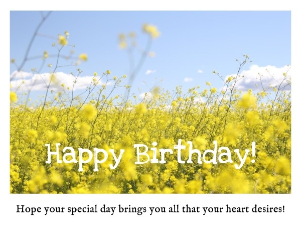 Yellow Sunflower Birthday Wishes Card Card
