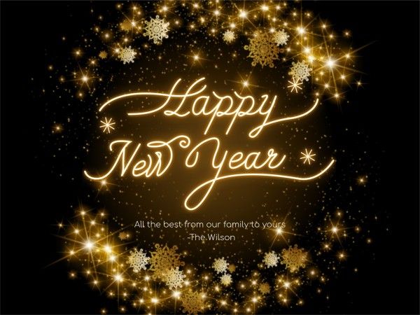 new year, happy new year, holiday, Lumious Happy New Wish Love Card Template