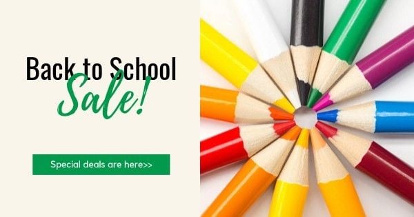  online sale, promotion, online store, Colorful Simple Back To School Sale Facebook Ad Medium Template