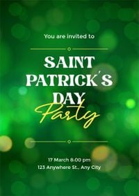 saint patrick day, light, festival, Green Simple Saint Patrick's Day Party Event  Poster Template