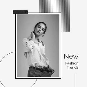 trendy, trend, clean, Gray Fashion Photo Collage Instagram Post Template