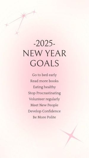holiday, clean, star, Gradient Pink New Year Plan Instagram Story Template