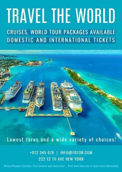 seaside, tour, trip, World Travel Poster Template