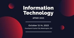  cover photo,  social media,  social network, Black And Red Information Technology Affair Facebook Event Cover Template