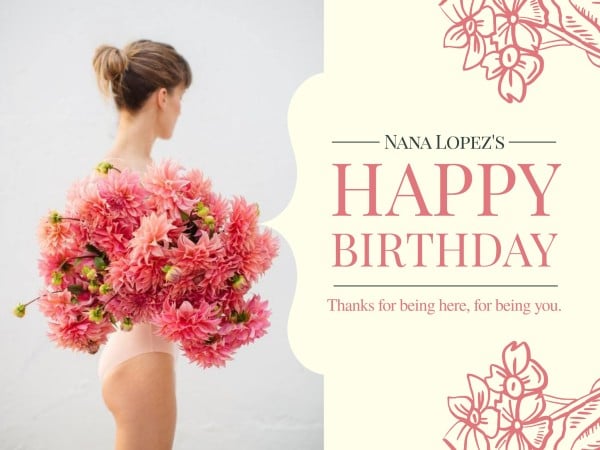 女性の誕生日パーティー メッセージカード
