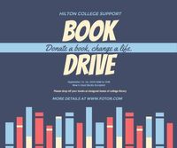 donation, charity, read, Blue Background Of Book Drive Facebook Post Template