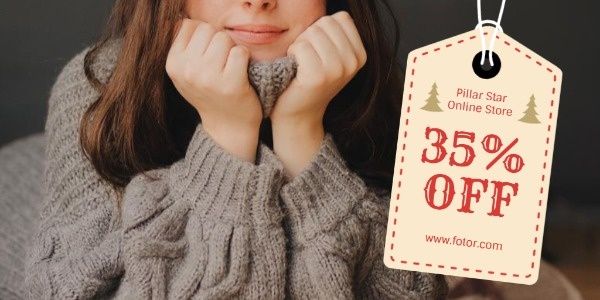 clothes, fashion, merry christmas, Winter Sweater Online Sale Twitter Post Template