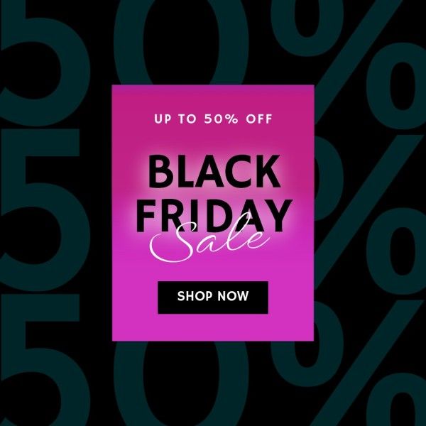 promotion, discount, online shop, Black And Pink Modern Black Friday Sale Instagram Post Template