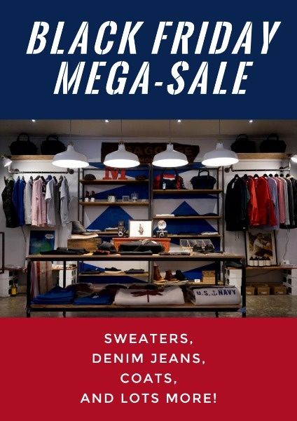 promotion, discount, fashion, Black Friday Mega Sale Poster Template