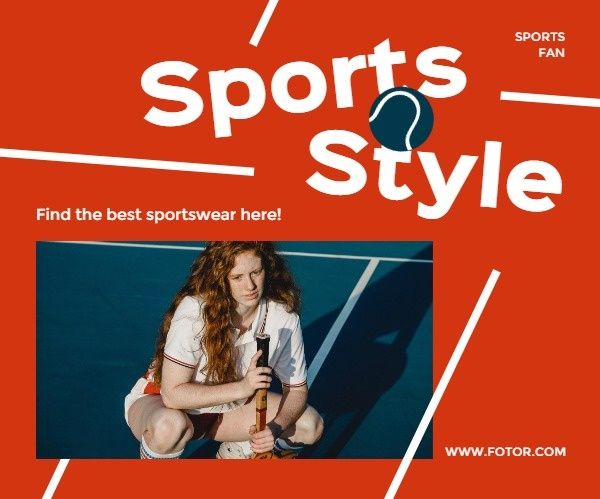 tennis, style, business, Red And Blue Sports Clothes Sale  Large Rectangle Template