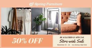 business, home, promotion, Orange Spring Furniture Sale Ads Facebook Ad Medium Template