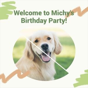 Cute Dog Birthday Photo Collage Photo Collage (Square)