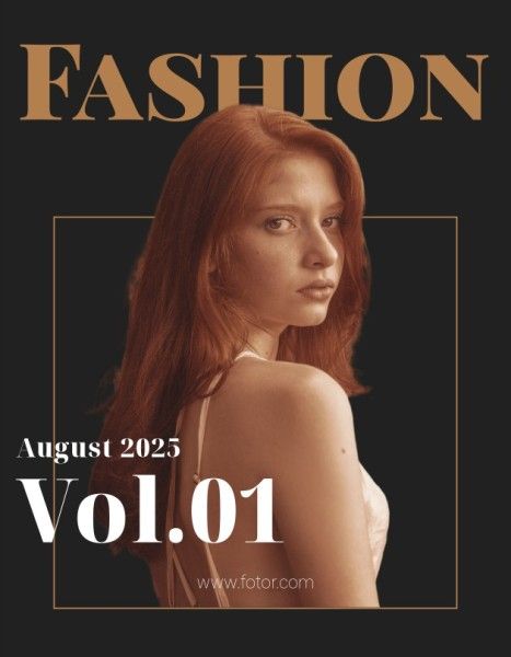 woman, girl, beauty, Black And Brown Modern Fashion Magazine Cover Template