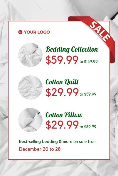 house, clothing, promotion, WhiteBackground Of  Bedding Sale Pinterest Post Template
