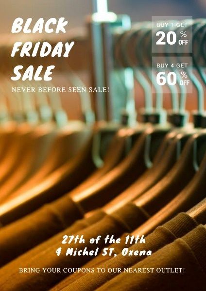 sales, promotion, discount, Clothes Store Black Friday Sale Poster Template