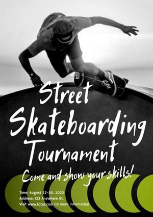 sports, club, man, Gray Skateboard Tournament Poster Template