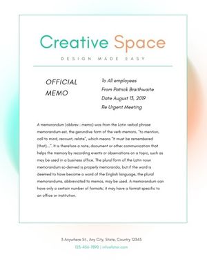 business, official memo, work, Green And Pink Background Memo Template