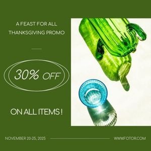 Green Thanksgiving Glass Promo Instagram Post