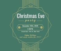celebration, event, christmas party, Green Christmas Eve Party Facebook Post Template