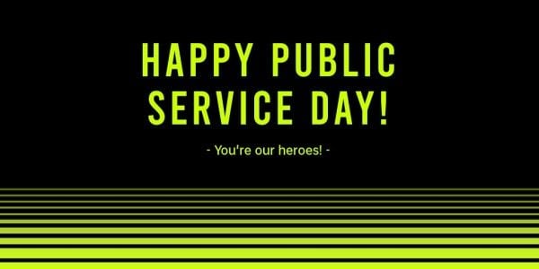 life, safety, security, Black Happy Public Service Day Twitter Post Template