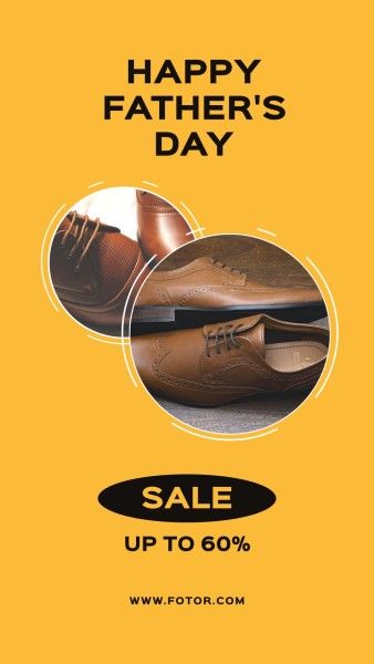 discount, promo, promotion, Yellow Classic Vintage Father's Day Sale Instagram Story Template