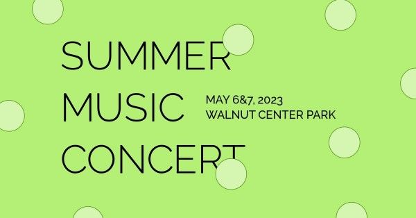  cover photo,  announcement,  promotional, Green Summer Music Concert  Facebook Event Cover Template