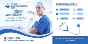 rehabilitation, health, convalescent, Blue Medical Center Ads Twitter Post Template