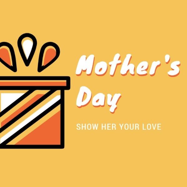 mothers day, festival, holiday, Yellow Gift Mother's Day Instagram Post Template
