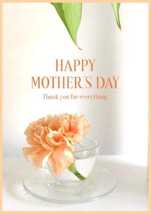 mothers day, mother day, greeting, Soft White Yellow Happy Mother's Day Spring Blossom Poster Template