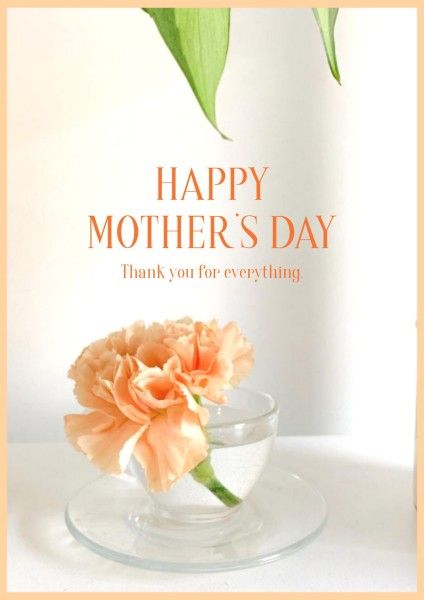 mothers day, mother day, greeting, Soft White Yellow Happy Mother's Day Spring Blossom Poster Template