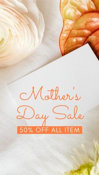 Orange Minimal Mother's Day Sale Instagram Story