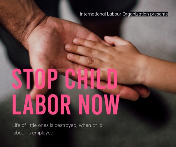 Black Stop Child Labor Now Facebook Post