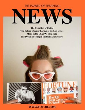 speaking, power, newspaper, Orange News Magazine Cover Template