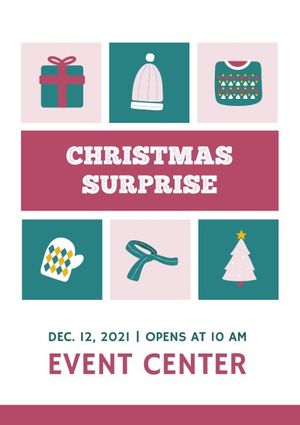business, marketing, promotion, Green Pink  Christmas Sale Poster Template