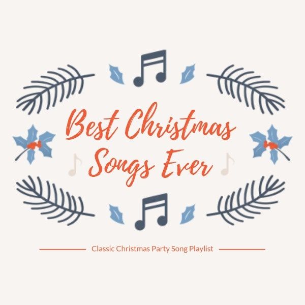 song, music, holiday, Christmas Playlists Instagram Post Template
