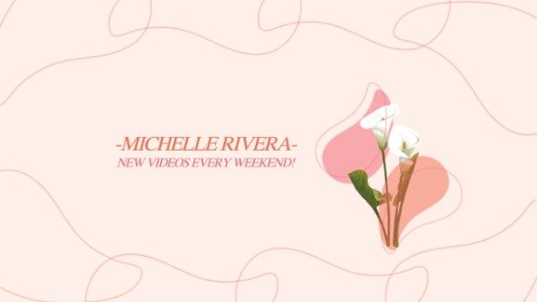 wishes, spring, painting, Pink Floral Planting Channel Banner Youtube Channel Art Template