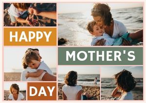 greeting, celebration, celebrate, Mother's Day Classic Collage Postcard Template