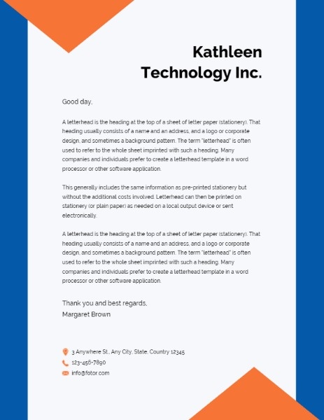 Technology Company Letterhead Letterhead