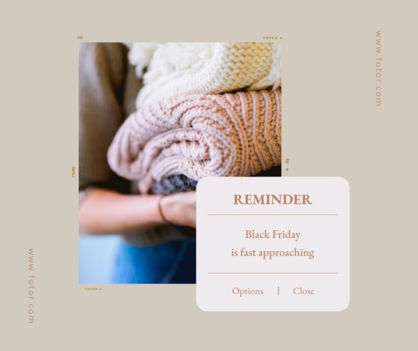 Black Friday Branding Fashion Reminder Notification Facebook帖子