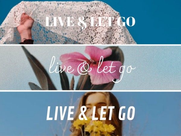 woman, girl, flower, Blue Life And Let Go Photo Collage 4:3 Template