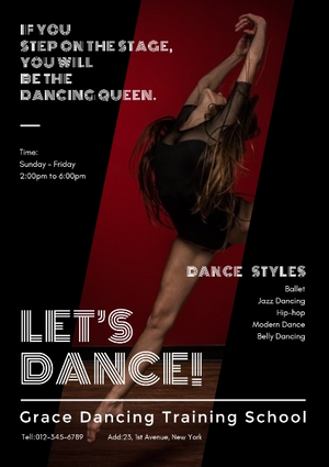 dance, class, training, Dancing School  Poster Template