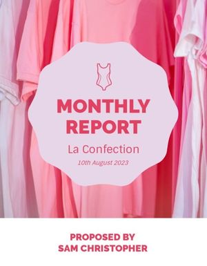 Lovely Pink Clothes Monthly Report Report