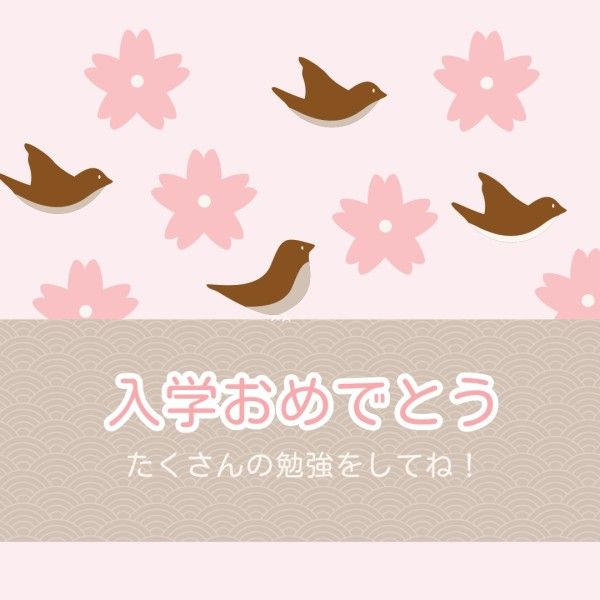 student, school, piegon, Pink Flower Bird Homecoming Instagram Post Template