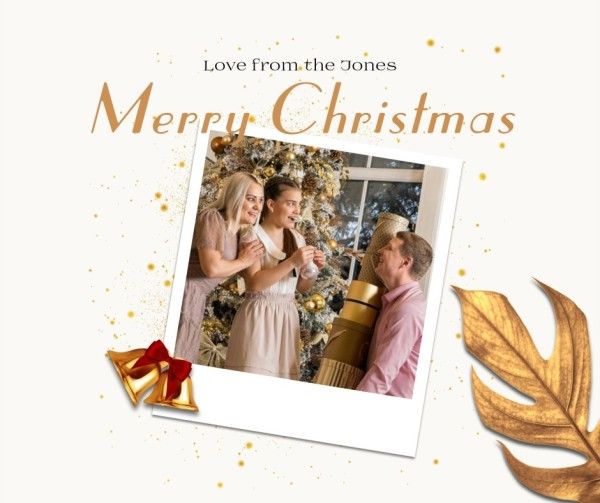 xmas, merry christmas, holiday, Beige Simple Christmas Wish Love Family Collage Facebook Post Template